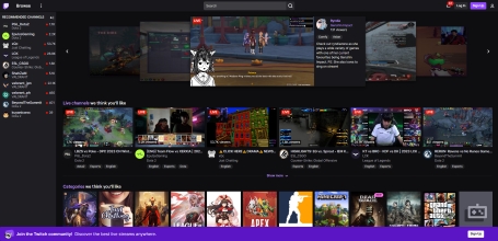 Twitch Website screenshot