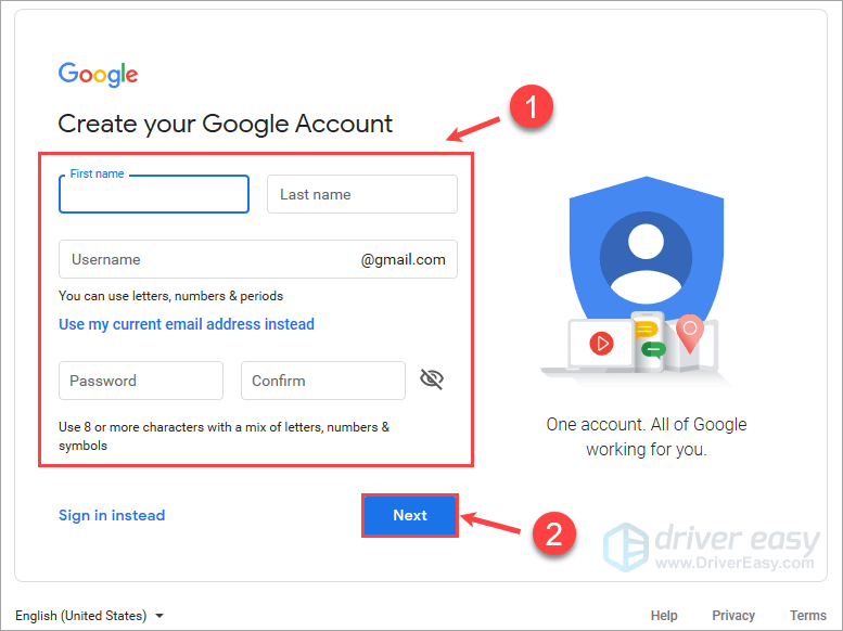 create google account